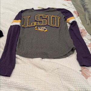 LSU Rivalry Threads Gray Long Sleeve T-shirt-SM 34/36